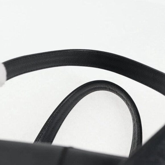 CHANEL Choco Bar Hand Bag Grained Calf Skin Black Silver gold - Picture 12 of 16